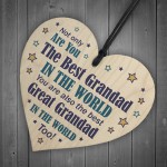 Grandad And Great Grandad Gifts Wood Heart Birthday Christmas 