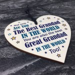 Grandad And Great Grandad Gifts Wood Heart Birthday Christmas 