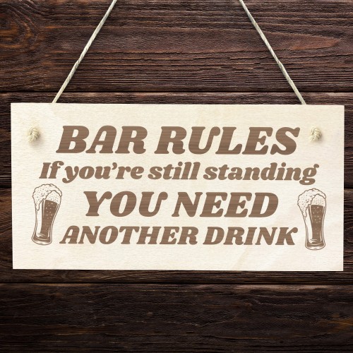  Funny Bar Rules Sign Home Bar Sign Man Cave Garden Pub Sign