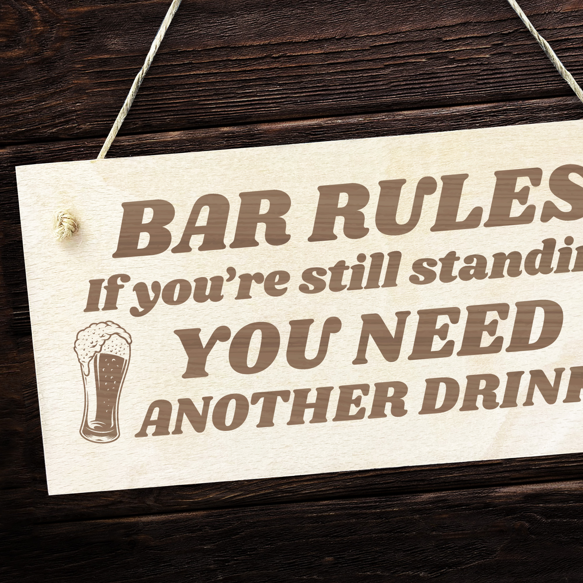 Funny Bar Rules Sign Home Bar Sign Man Cave Garden Pub Sign