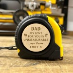 Birthday Gift For Dad Personalised Tape Measure Tool Fathers Day