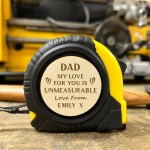 Birthday Gift For Dad Personalised Tape Measure Tool Fathers Day