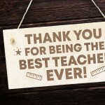 Teacher Thank You Wooden Plaque Gift End of Term Leaving School 