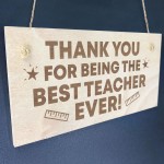 Teacher Thank You Wooden Plaque Gift End of Term Leaving School 