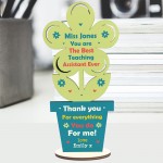 Personalised Teaching Assistant Thank You Gift Wooden Flower