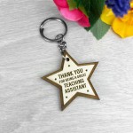 Thank You Gift For Teaching Assistant Wood Keyring Leaving Gift