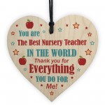  THANK YOU Gift For Nursery Teacher Wood Heart Gift For Him Her