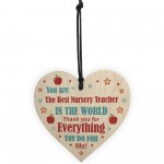  THANK YOU Gift For Nursery Teacher Wood Heart Gift For Him Her