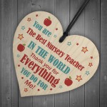  THANK YOU Gift For Nursery Teacher Wood Heart Gift For Him Her