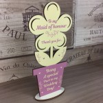 Special Maid of Honour Gift Thank You Gift For Her Wood Flower
