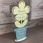 Thank You Bridesmaid Gift Wood Flower Personalised Friend Gift