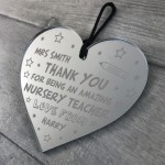  Personalised Nursery Teacher Gift Acrylic Heart Thank You Gift