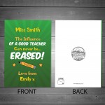 Personalised Teacher Card Thank You From Student Leaving Goodbye