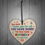 Nursery Teacher Gifts PERSONALISED Wooden Heart Leaving