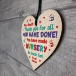 Nursery Teacher Gifts PERSONALISED Wooden Heart Leaving