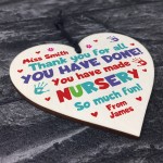 Nursery Teacher Gifts PERSONALISED Wooden Heart Leaving