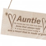 Thank You Gift For Auntie Wood Engraved Sign Auntie Birthday