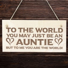 Novelty Gift For Auntie Birthday Christmas Engraved Wood Sign