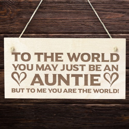 Novelty Gift For Auntie Birthday Christmas Engraved Wood Sign