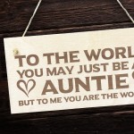 Novelty Gift For Auntie Birthday Christmas Engraved Wood Sign