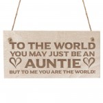 Novelty Gift For Auntie Birthday Christmas Engraved Wood Sign