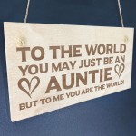 Novelty Gift For Auntie Birthday Christmas Engraved Wood Sign
