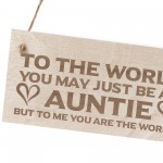 Novelty Gift For Auntie Birthday Christmas Engraved Wood Sign