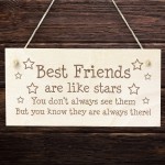 Best Friends Like Stars Gift Wood Sign Engraved Best Friend