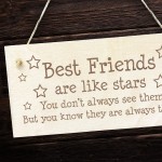 Best Friends Like Stars Gift Wood Sign Engraved Best Friend