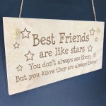 Best Friends Like Stars Gift Wood Sign Engraved Best Friend