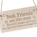 Best Friends Like Stars Gift Wood Sign Engraved Best Friend