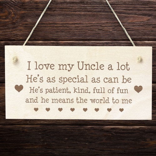 Uncle Gift Engraved Hanging Sign Novelty Uncle Birthday Xmas