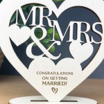 Mr & Mrs Congratulations Wedding Gift For Friend Engraved Heart 