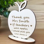 Personalised Teacher Gifts Wooden Engraved Apple Thank You Gifts