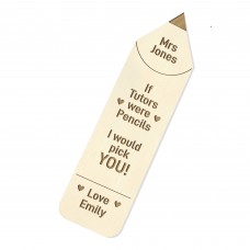 Engraved Wood Bookmark Tutor Gift Thank You Gift For Him Her