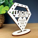 Personalised Best Teacher Thank You Gifts Wood Plaque Leaving 