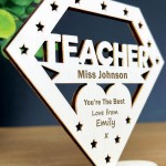 Personalised Best Teacher Thank You Gifts Wood Plaque Leaving 