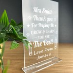 Teacher Gifts Standing Acrylic Plaque Thank You Gift School