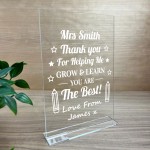 Teacher Gifts Standing Acrylic Plaque Thank You Gift School