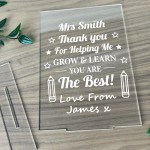 Teacher Gifts Standing Acrylic Plaque Thank You Gift School