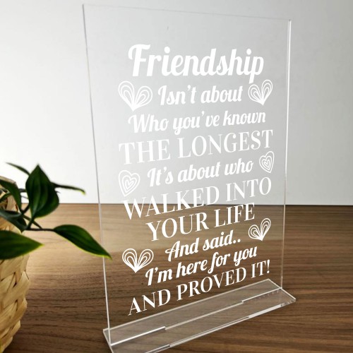 Best Friend Sign Friendship Gift Standing Plaque Thank You Gift