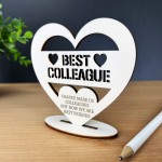 Chance Made Us Colleagues Leaving Job Gift Wood Heart Friendship