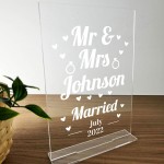 Wedding Anniversary Gift For Husband Wife Personalised Sign