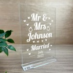 Wedding Anniversary Gift For Husband Wife Personalised Sign