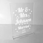 Wedding Anniversary Gift For Husband Wife Personalised Sign