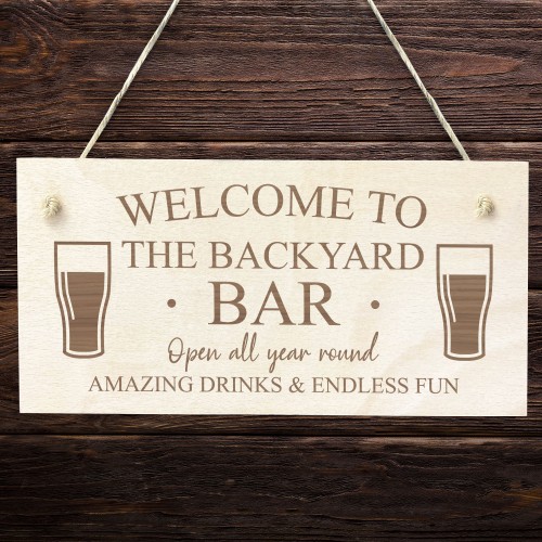 Backyard Bar Sign WELCOME Sign Engraved Sign Bar Sign Home Bar 