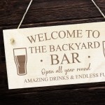 Backyard Bar Sign WELCOME Sign Engraved Sign Bar Sign Home Bar 