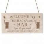 Backyard Bar Sign WELCOME Sign Engraved Sign Bar Sign Home Bar 