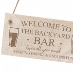 Backyard Bar Sign WELCOME Sign Engraved Sign Bar Sign Home Bar 