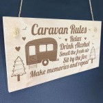 Caravan Rules Sign Hanging Wall Plaque Caravan Lover Gift